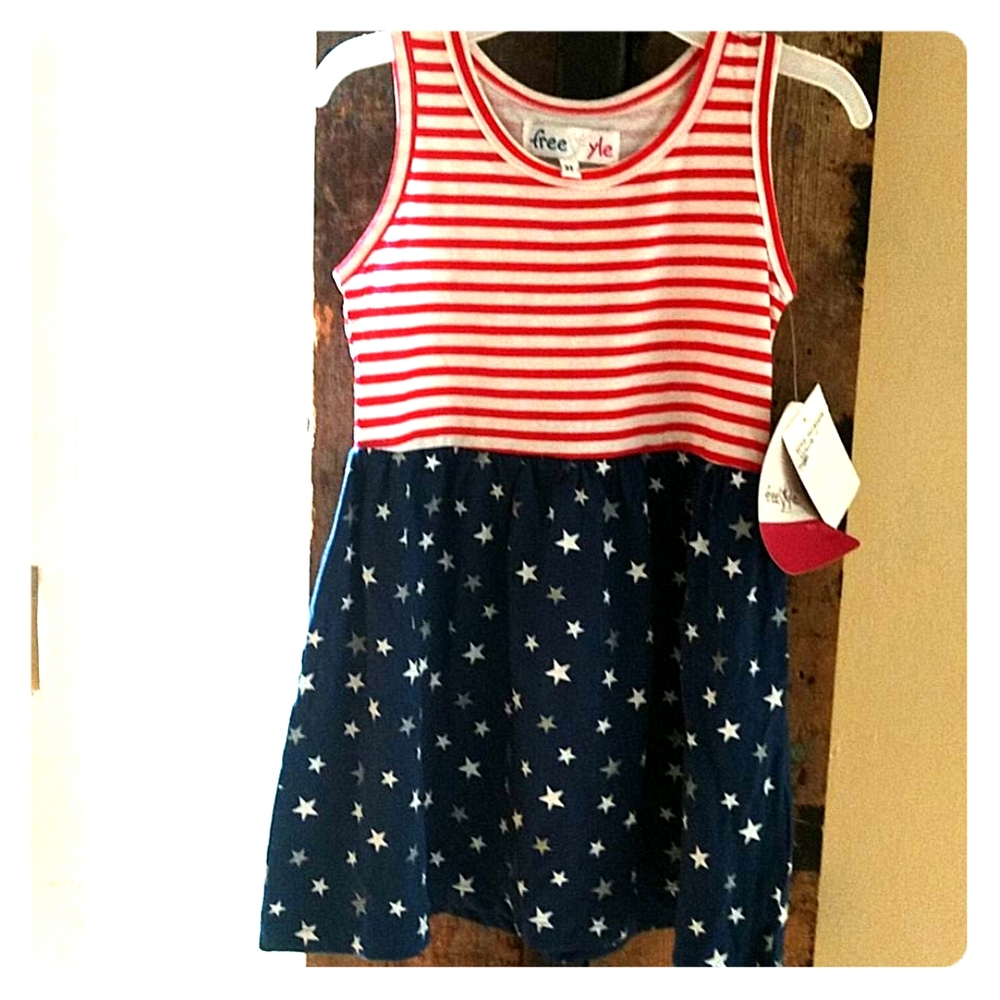 Free Style 🇺🇸 Stars & Stripes dress 3T ✨ NWT ✨
